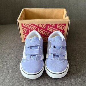Brand NEW Vans Old Skool V Shoe  in Pale Iris/True White Toddler Size 6